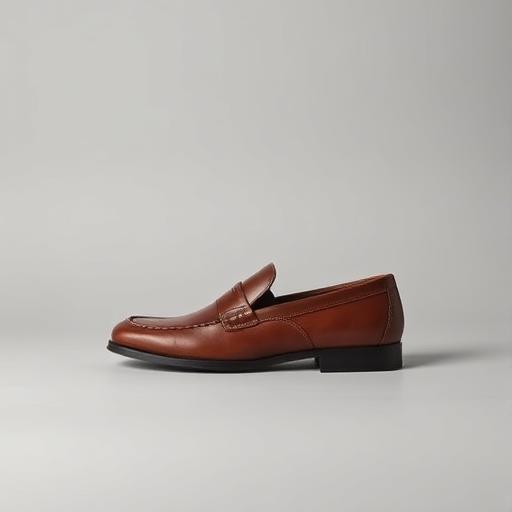 Brown leather loafer